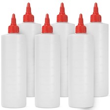 6-pack Plastic Squeeze Bottles for Sauces - 16oz Condiment Squeeze Bottles fo...