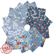 ZOOELAY 42 Pcs 5" Cotton Fabric Squares Gray Floral