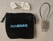 Rare Vintage NASDAQ Branded keychain  - solid brushed aluminum