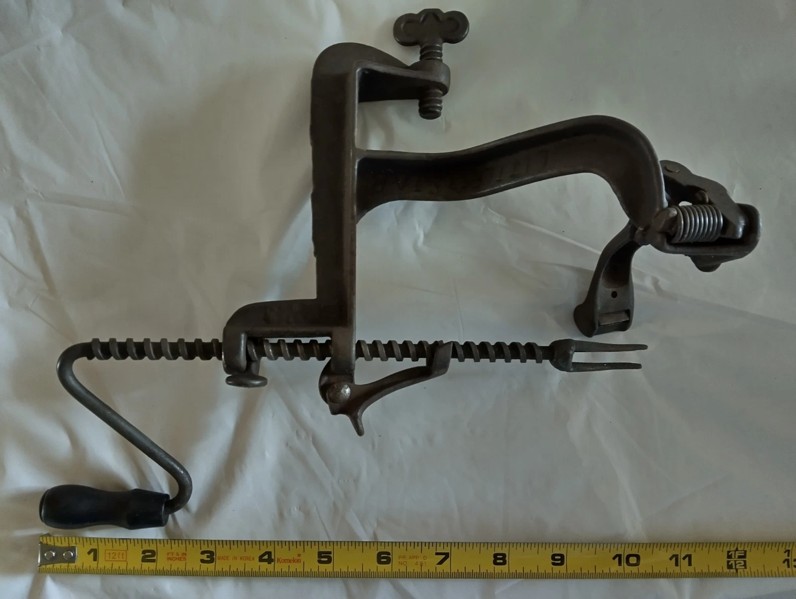 Antique Vtg LITTLE STAR Cast Iron APPLE PEELER Hudson Pat 1885 Working