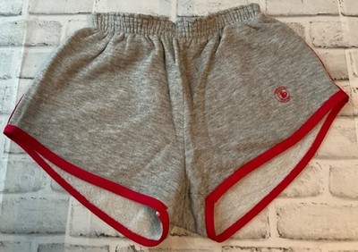 Vintage Gray Red Gym Shorts by Bold Eagle Made in the USA Size Large