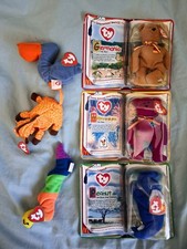Vintage TY Teenie Beanie Baby McDonald's Retired Lot of 6 Bears Unopened