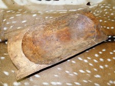 Carved Wooden Dough Bowl Primitive Wood Trencher Tray Rustic Home Decor 19"