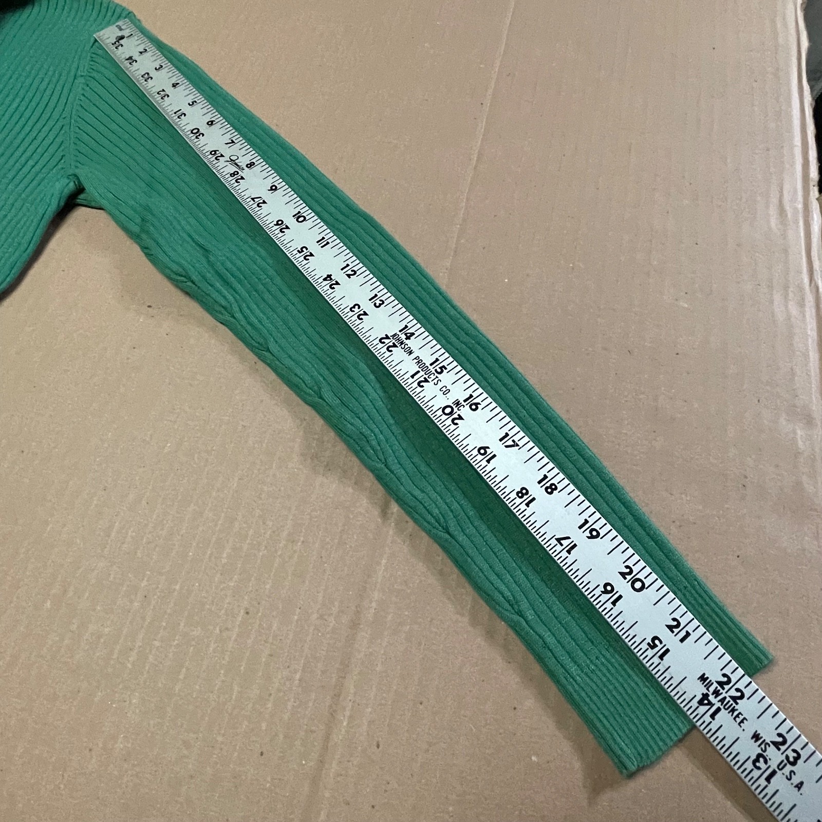 VTG Women's Basic Ribbed Turtleneck Green Knit Lo… - image 10