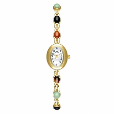Luxury Vintage Women's Watches Natural Jade Multi Treasure Bracelet Wrist