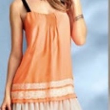 VICTORIAS SECRET Orange Nude Ruffle Lace Slip Dress Size Small