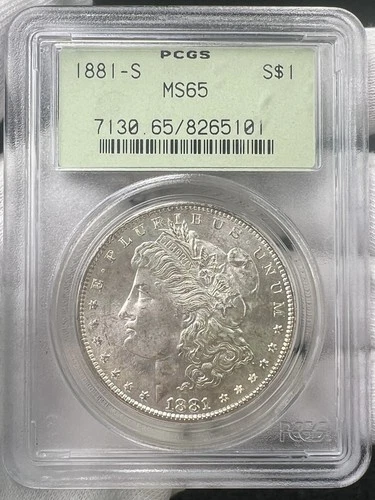 1881-S $1 Morgan Dollar 90% Silver OGH PCGS MS65 US Coin
