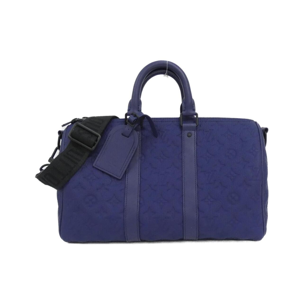 Authentic LOUIS VUITTON Taurillon Monogram Keepall Bandouliere 35cm M11691 Ba...