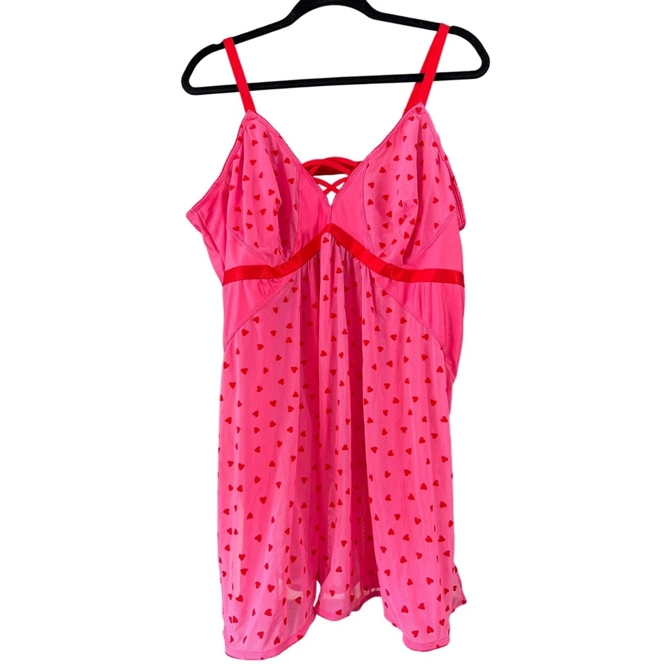 Conjunto de babydoll y bragas Torrid para mujer talla grande corazones franceses talla 4 4X Foto 3 de 4