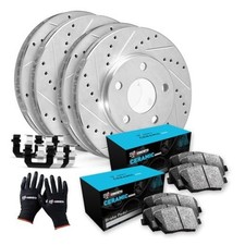 Front and Rear Brake Kit Fits 2013-2018 Lexus ES300h, Drilled Slotted Ceramic