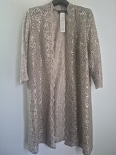 R&M Richards Gray Sequin Floral Duster Jacket...