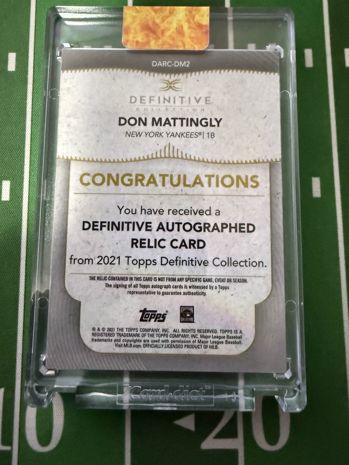 Don Mattingly 2021 Topps Definitive Auto Game Bat /5 Yankees  view 2