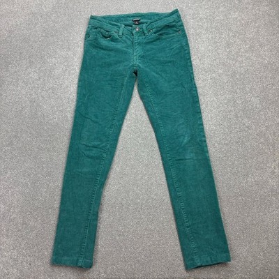 Patagonia Jeans Damen 24x26 grün Cord Bio Baumwolle tailliert Hose Lady*