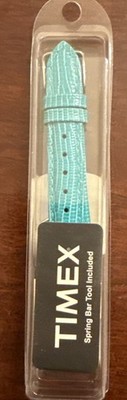Timex Women's T7B949 16mm Turquoise Lizard Grain Leather Replacement Watch Strap