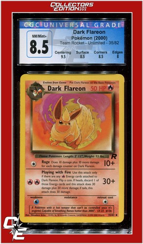 Dark Flareon (Unlimited) graded CGC 8.5 for sale on eBay