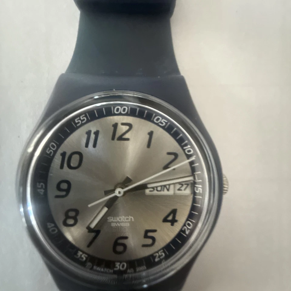 Reloj Swatch Blue Day Date 2003 para hombre y mujer, elegante reloj suizo de cuarzo Foto 2 de 4