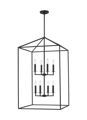 Generation Lighting 8-Light Perryton Pendant Light Fixture Midnight Black 531... - Picture 1 of 2
