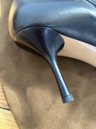 Gucci Stiv Pelle S Cuoio Lifford Nero Black Zip Logo Tall Boots, Sz 10B - Picture 14 of 22