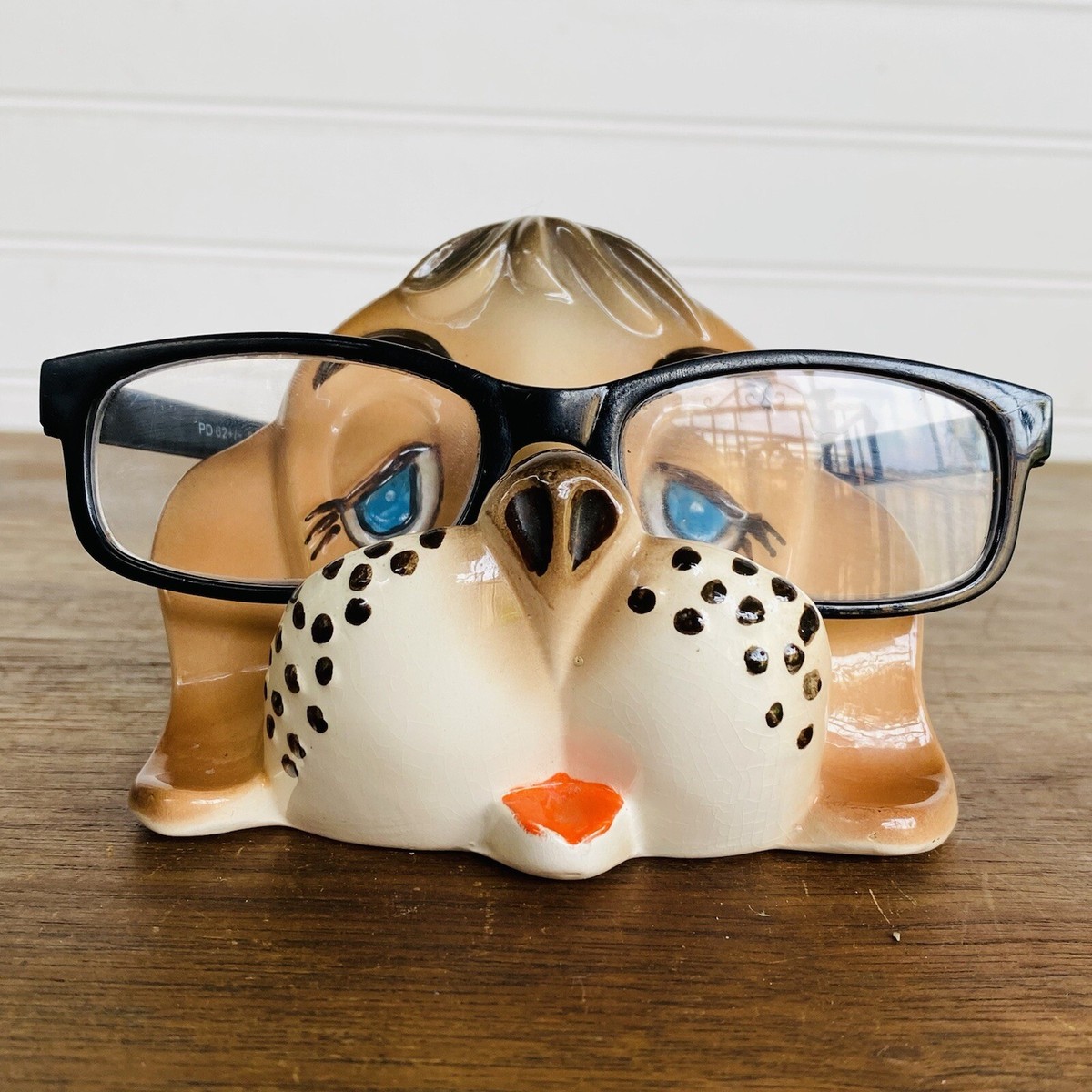 Vintage 1950s Dog Puppy Head Porcelain Ceramic Japan Eyeglass
