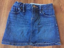 girls GAP KIDS DENIM SKIRT jean ADJUSTABLE WAIST stretchy DARK BLUE size 6 cute