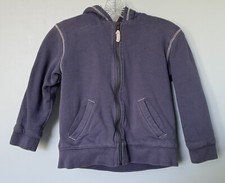 Mini Boden Sherpa Lined Cotton Full Zip Blue Sweatshirt Sz 7/8