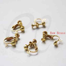 6 Pieces Raw Brass Screw in Clip Earring Hooks - 14x13mm CW-3279C-I-502