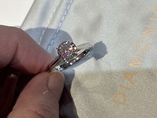 QVC Rhodium Plated 925 Sterling Silver 2ct Diamonique Solitaire Ring UK P