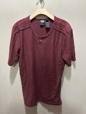 Men’s Harley Davidson Riding Shirt Maroon Size Large USA Made 2 Button Front