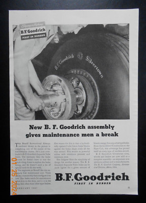 1947 B.F. Goodrich CO Akron OH Braniff Airways mechanic AD TACA Airlines BG Corp