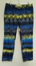 Seed Heritage Cotton Blue Yellow Black Printed Dress Pants Size 10