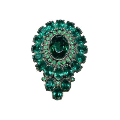 Vintage Emerald Green Fur Clip 1930s Unsigned Statement Dress Jewelry | eBay