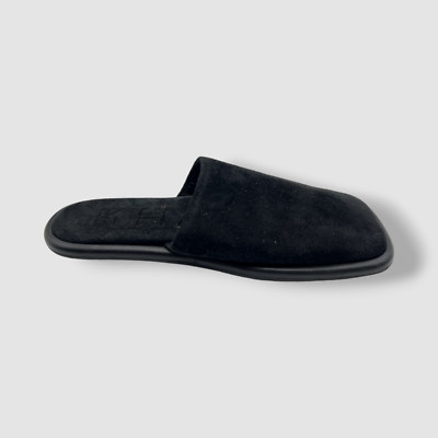 $680 Khaite Women's Black Monaco Suede Slide Sandal Shoes Size 38-38.5
