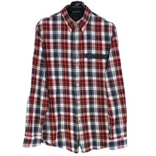 Camicia uomo ARMANI JEANS taglia M comoda rossa check cotone tasca con bottoni