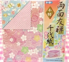 Yuzen Double Sided Japanese 4 Design Origami Chiyogami Paper Made in Japan
