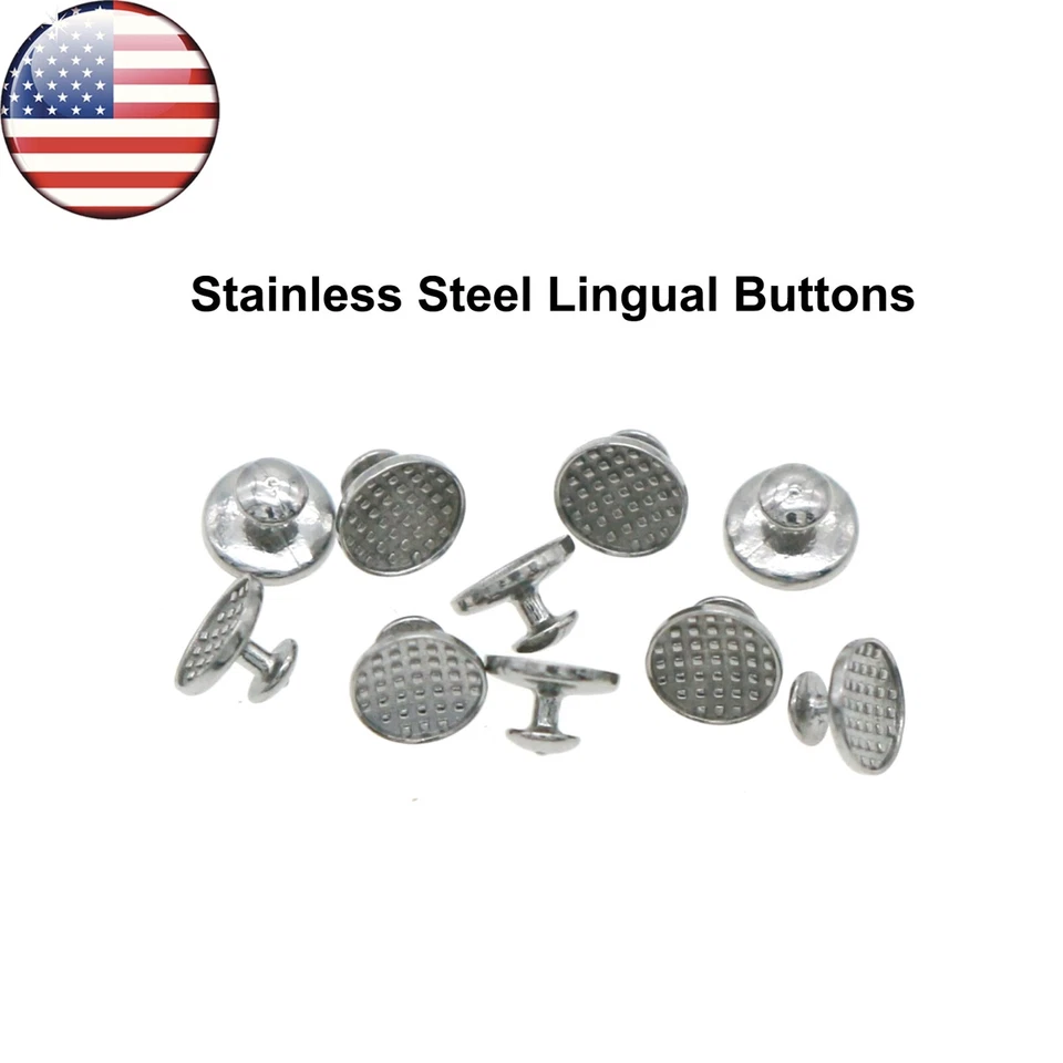US 100Pcs Dental Orth Bite Turbos Openner Tongue Tamers Hinge Lingual Button - Image 3 of 4
