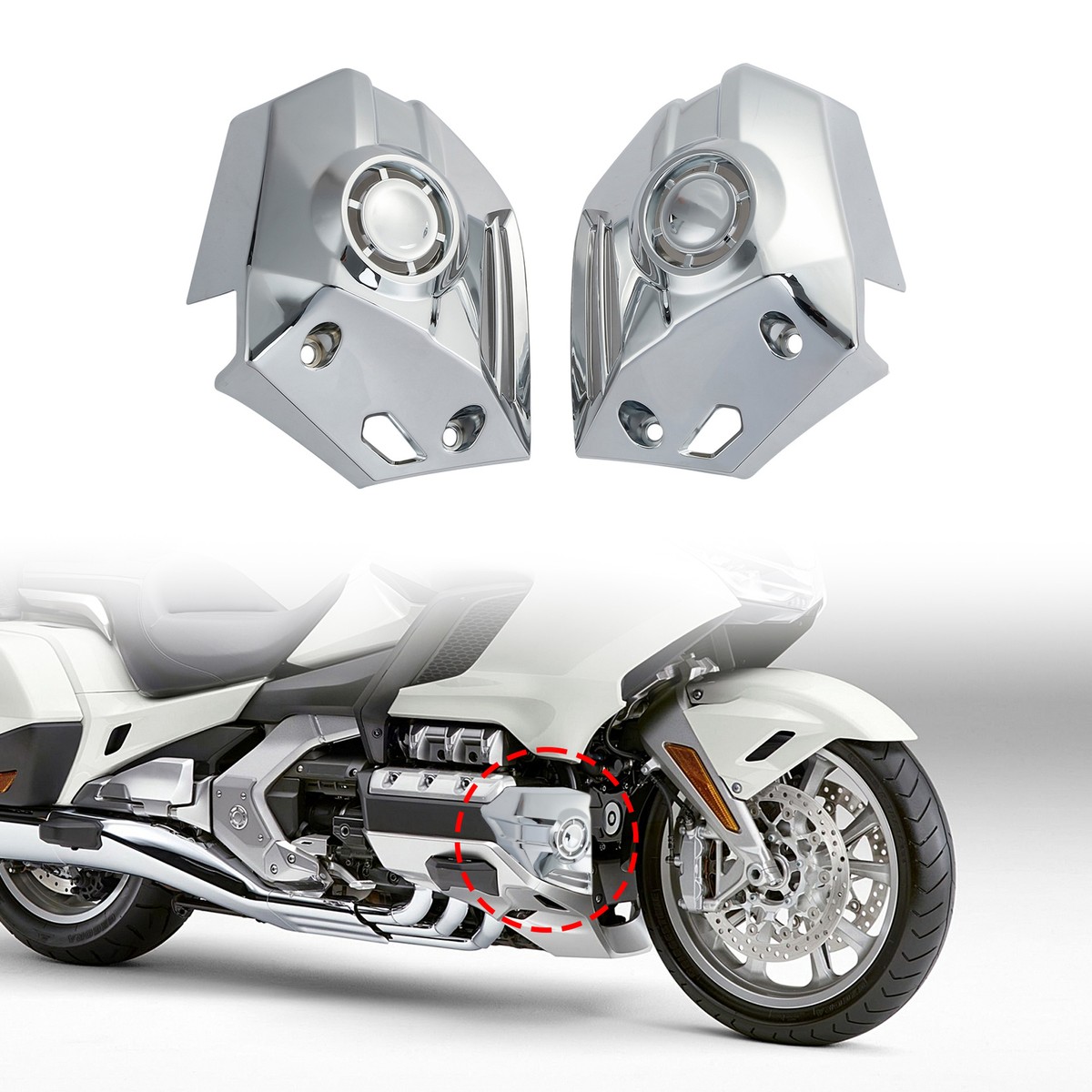 Xitomer Motorcycle Skid Plate For GL1800 Gold Wing (2001-2017) & F6B - Aluminum Engine Guard Bash Plate - View #9