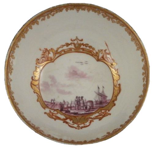Antique 18thC Chinese Porcelain Scenic Bowl Porzellan Schale European Scene - Picture 1 of 11