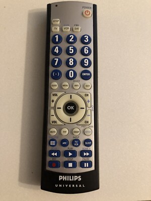 Philips Universal TV Remote Control CL035A TV VCR SAT CBL Silver Blk OEM Genuine