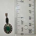 Chapal Zenray NF 925 14K GOLD STERLING SILVER EARRINGS Green Stones~Marcasites — photo 9