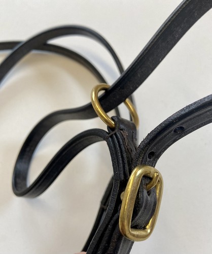 BUTTERFLY ENGLISH LEATHER IN HAND LEAD REIN, LOOP HANDLE, BLACK *FREE POSTAGE* - Picture 2 of 8