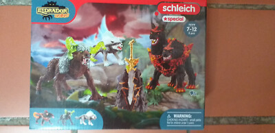 Schleich Eldrador Starter Kit 72179 Cerberus, Snow Wolf, Stone Monster