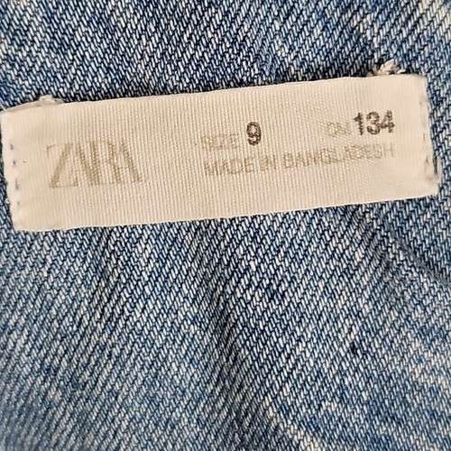 Zara Youth Unisex Clothes SZ 9Y Wide Leg Denim Light Wash Jean Overalls - Picture 5 of 12