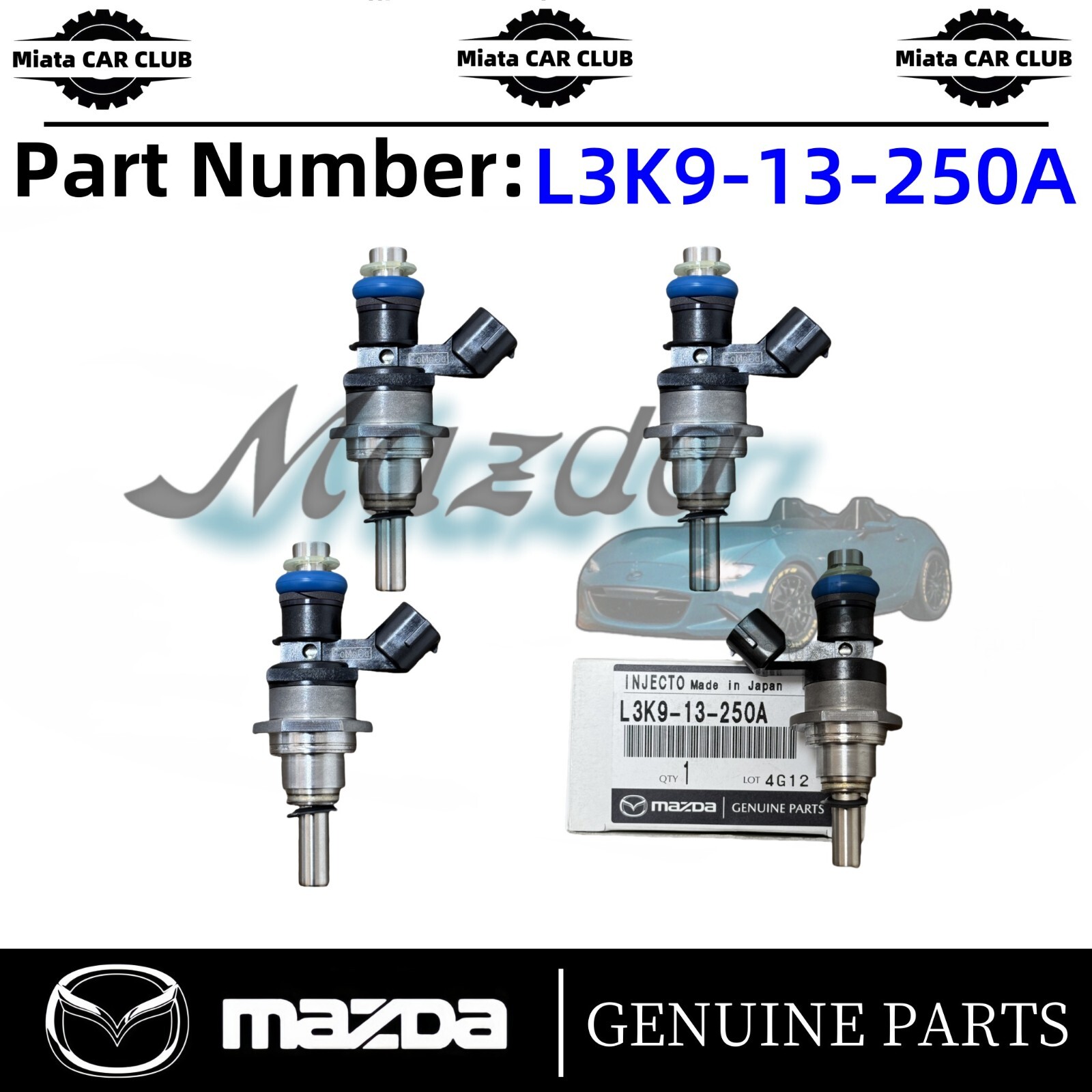 2006-2013 Mazda 3 6 CX-7 2.3L Turbo Fuel Injector Kit L3K9-13-250A OEM