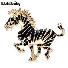 Running Horse Brooches Women Unisex Enamel Zebra Animal Party Casual Brooch Gift
