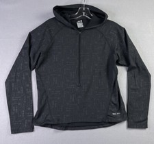 REI Jacket Women's Medium Half Zip Long Sleeve Geometric USA Made Hooded Black