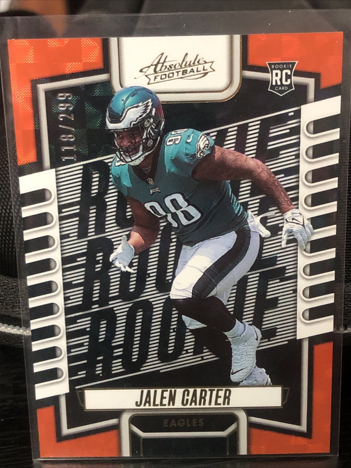 2023 Panini Absolute - Rookies Orange Mosaic #107 Jalen Carter /299 (RC)