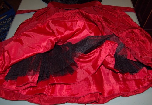 CINDERELLA 3T GIRLS DRESS BLACK BODICE FANCY MAROON SKIRT SASHTIEBACK BOW FORMAL - Picture 10 of 12