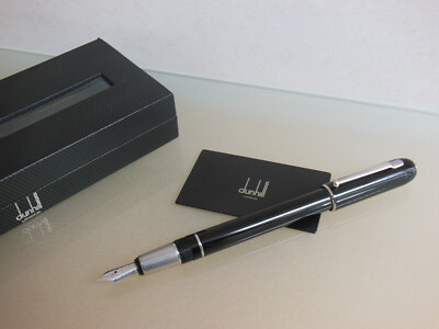 Dunhill Sidecar Füllfederhalter 18K platiniert schwarz Etui