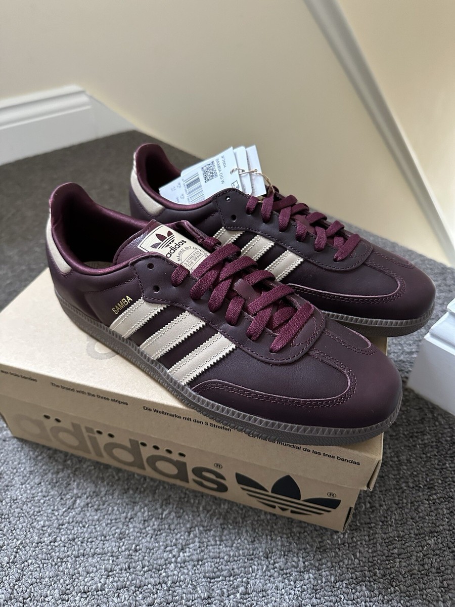 adidas Samba OG Maroon Crystal Sand UK Size 9 New in Box IF7004