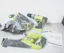 Ryobi Combo Set 5-1/2" Circle Saw P503 Reciprocating Saw P513 VSR Drill P203